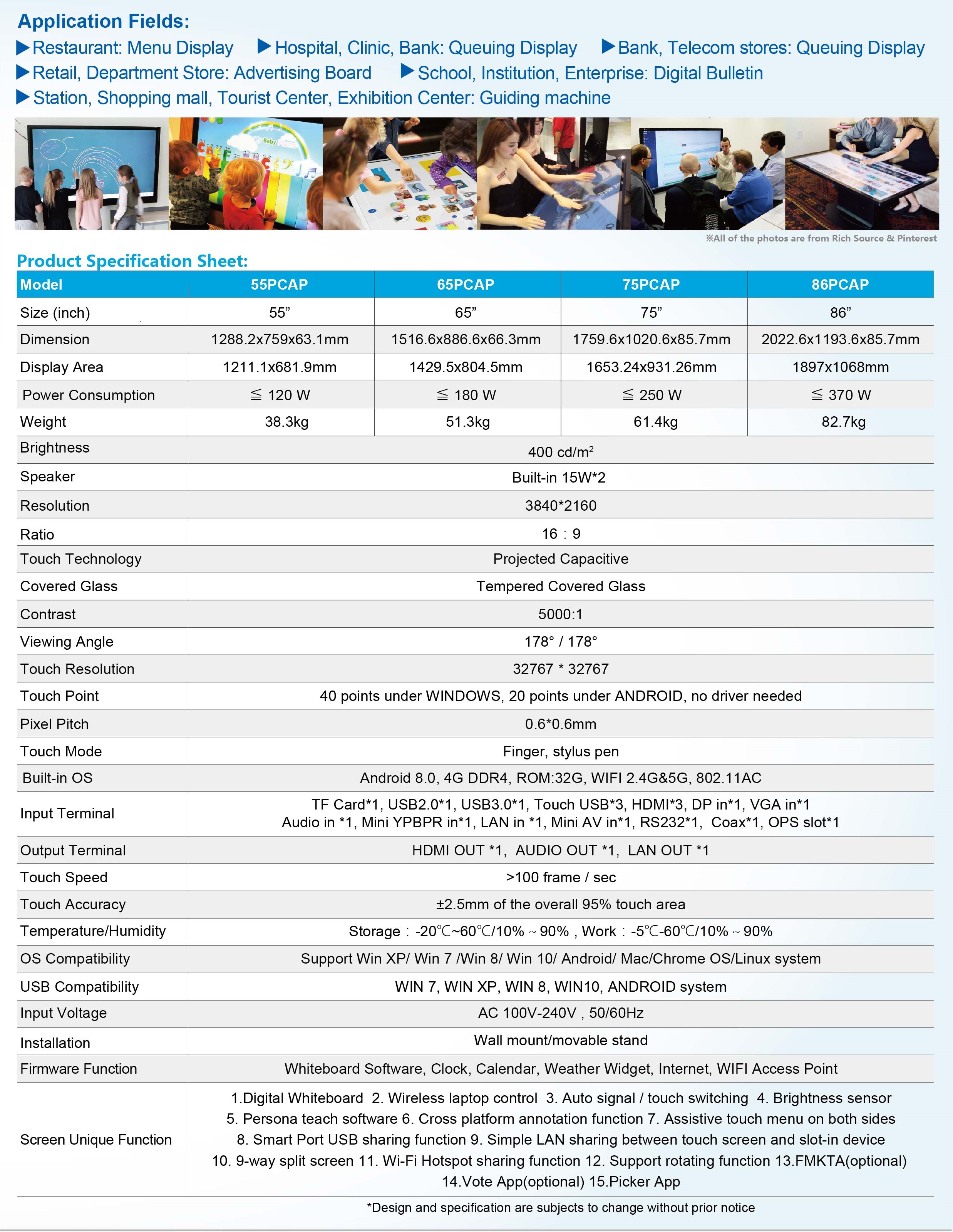 KTA KTA PLUS Touch Screen Touch Panel Smart Board IFP Android RichSource PERSONA