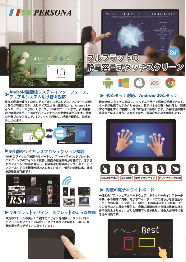 KTA KTA PLUS Touch Screen Touch Panel Smart Board IFP Android RichSource PERSONA